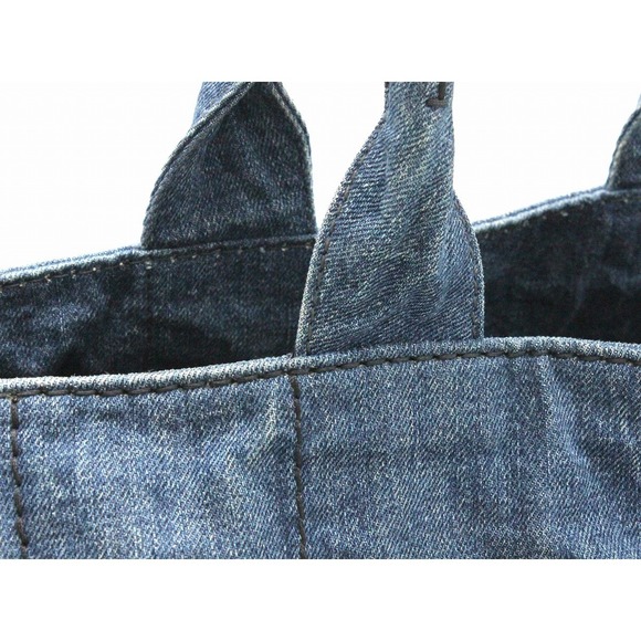 Prada Canapa Blue Tote Denim Bag - Picture 7 of 9